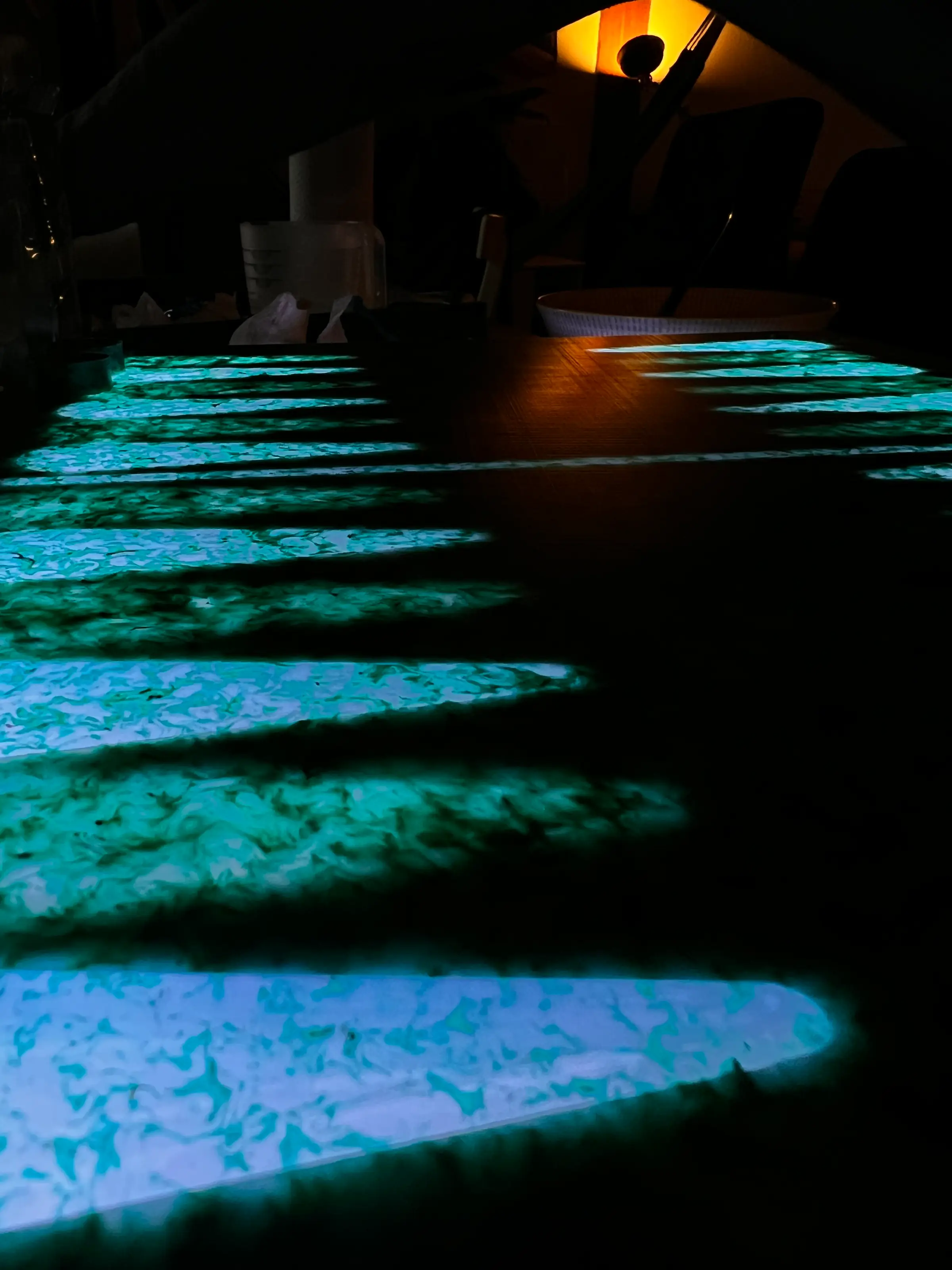 Detail - light passing through the thinned material