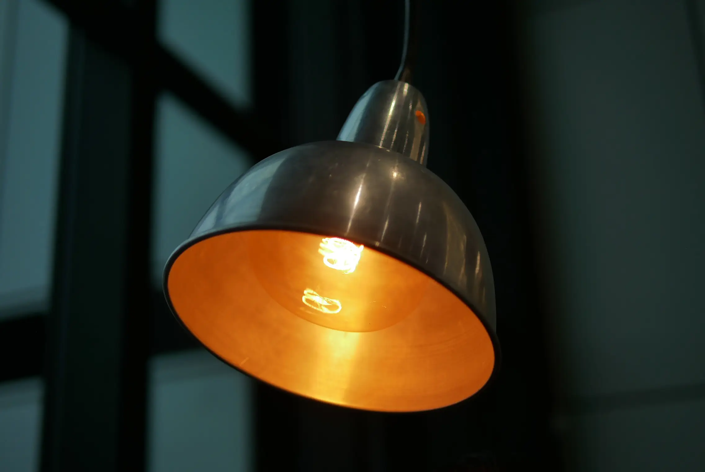 Detail - the joint, the lampshade, the base